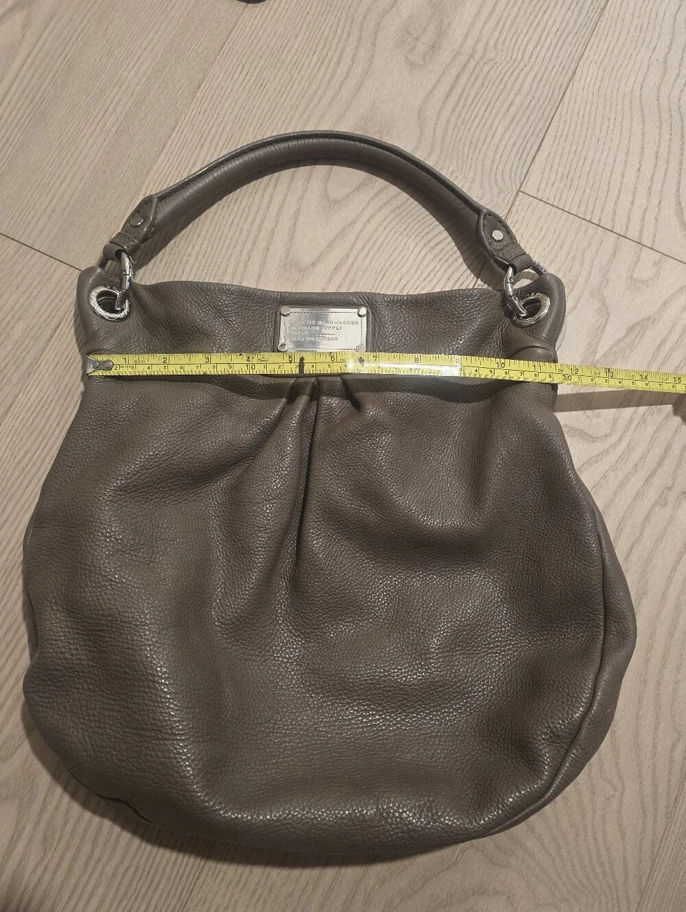 Marc by Marc Jacobs Taupe Pebbled Leather Hobo Shoulder Bag